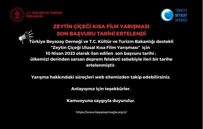 ZEYTİN ÇİÇEĞİ ULUSAL KISA FİLM YARIŞMASI ERTELEME 